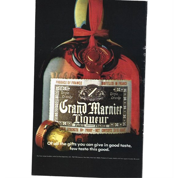 Grand Marnier Liquor Paris France 1970s Vintage Print Ad 9 inch Tall - Picture 4 of 4